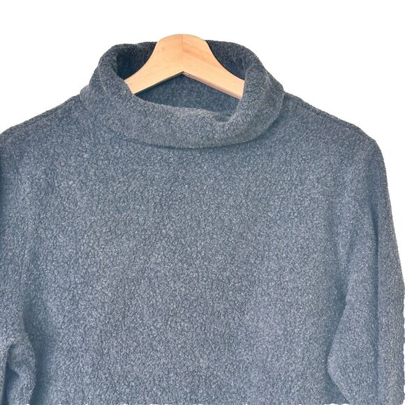 Eileen Fisher M turtleneck gray cotton blend Fleece sweater - Picture 8 of 8